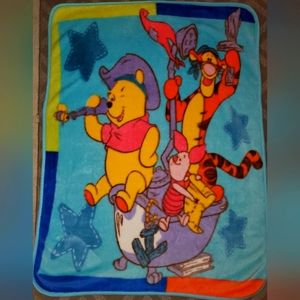 Vintage Disney Winnie The Pooh, Piglet and Tigger Throw Blanket 43 X 57